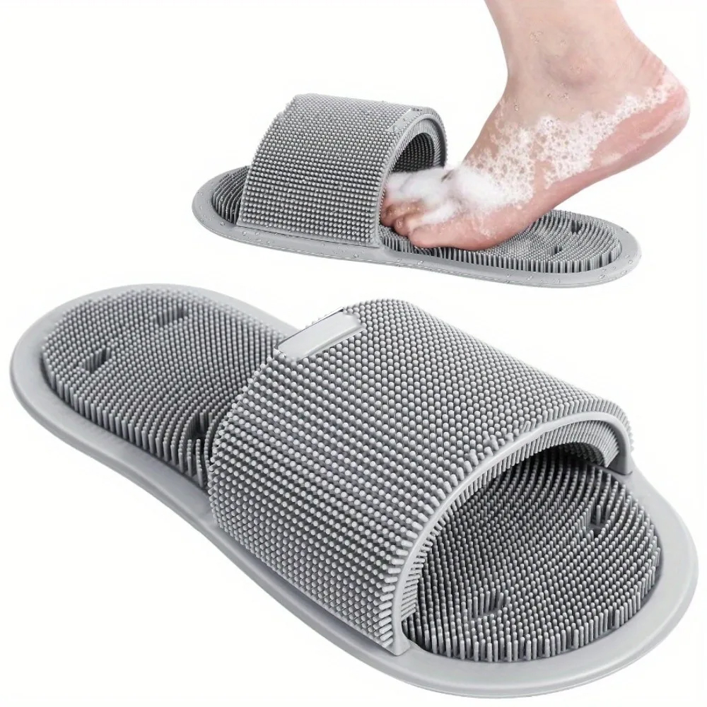Flippers Swimming - Silicone Foot Scrubber Brush Slippers Shower