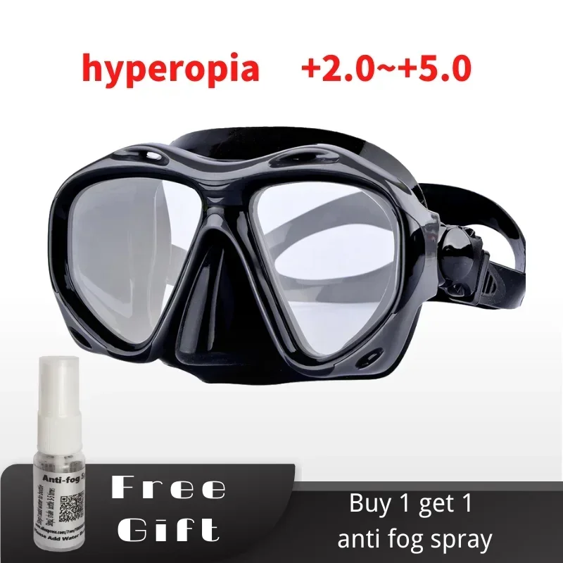 Snorkeling Gear - Farsighted Presbyopia Diving Mask with Tempered