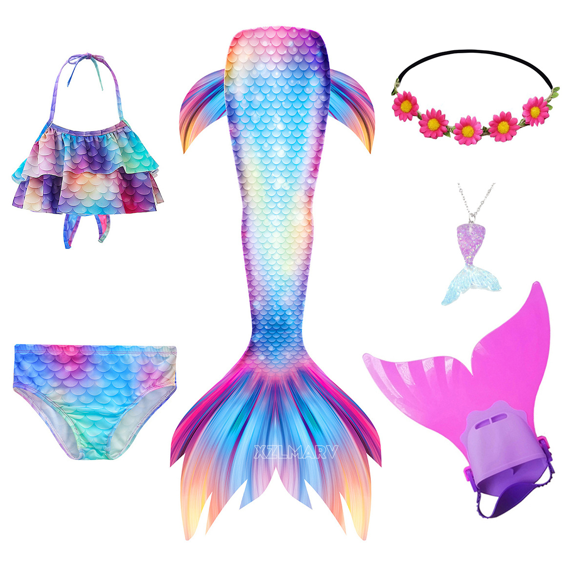 6Pcs/set Ariel Girls Swimming  - огляд і ціна Swim Fins