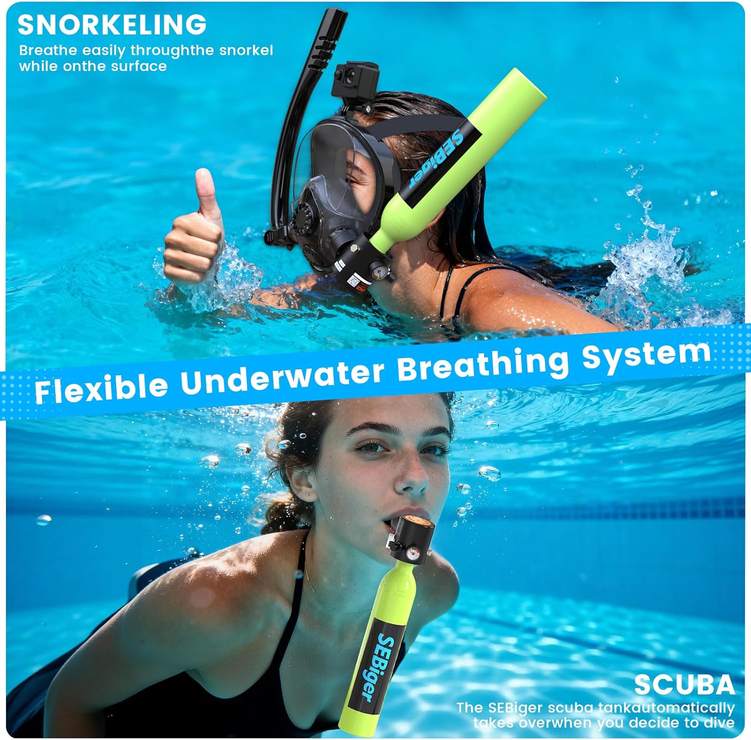 Mini Scuba Tank 0.5L with Full - огляд і ціна Snorkel Set