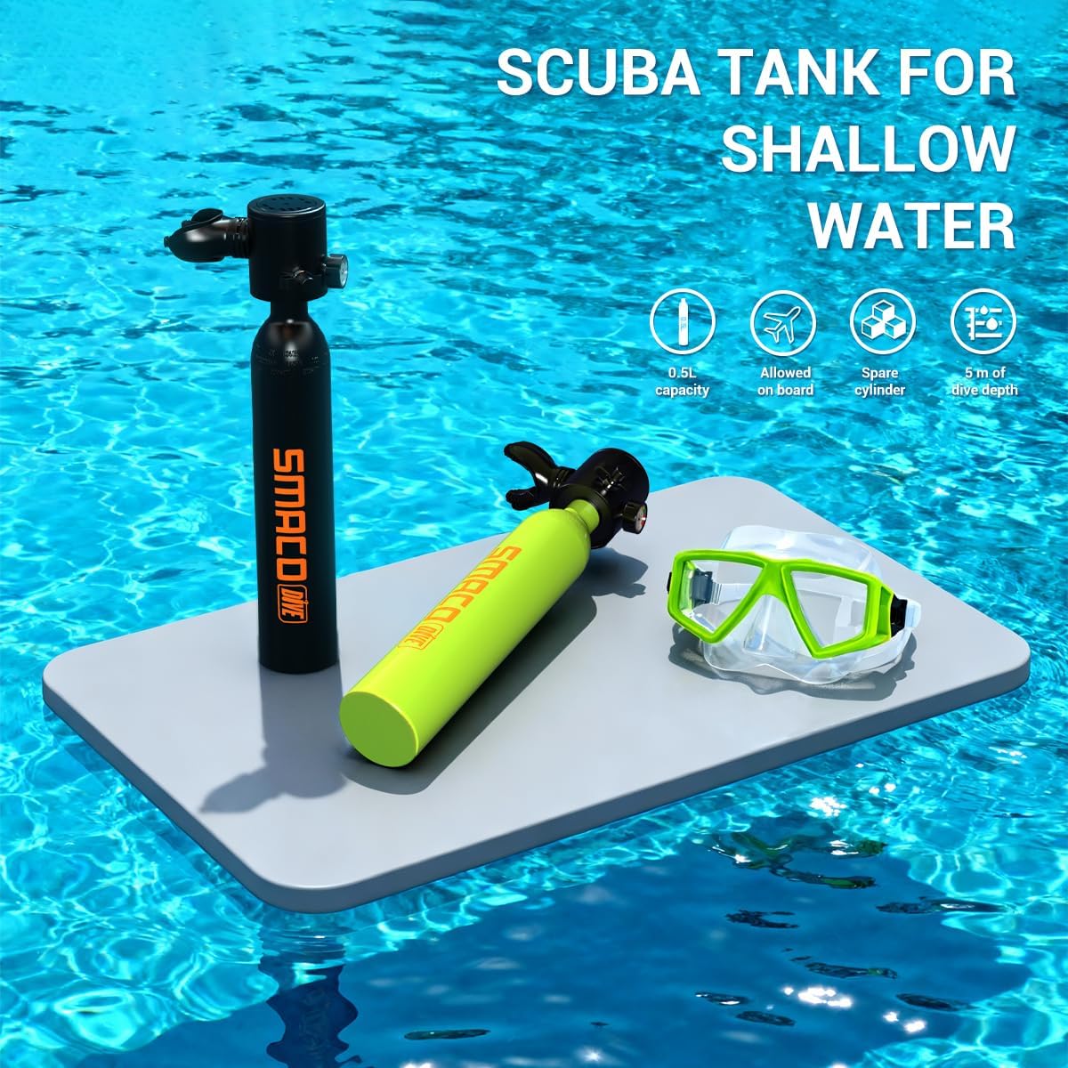 SMACO Mini Scuba Diving Tank S - огляд і ціна Snorkel Set